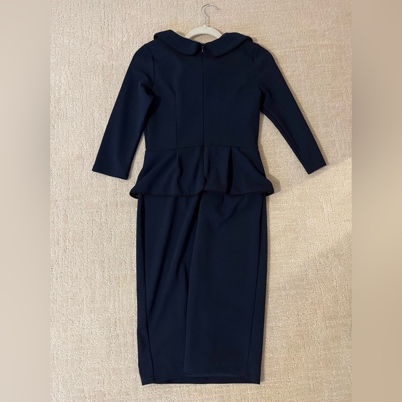 Elegant Navy/Black Midi Dress women’s size M - Picture 4 of 4